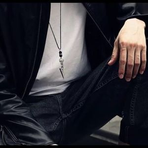 Men’s Stainless Steel Lava Diffuser Necklace